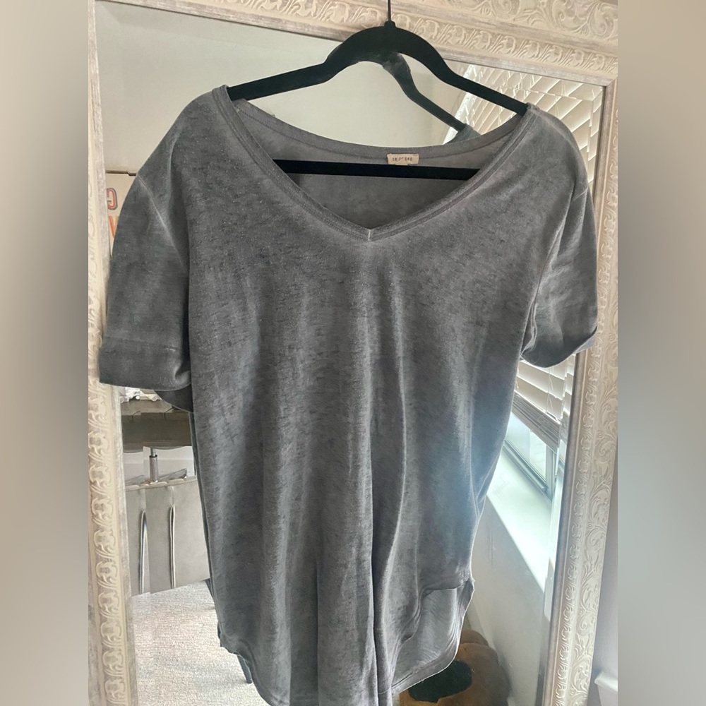 Acid Wash Oversized V-Neck